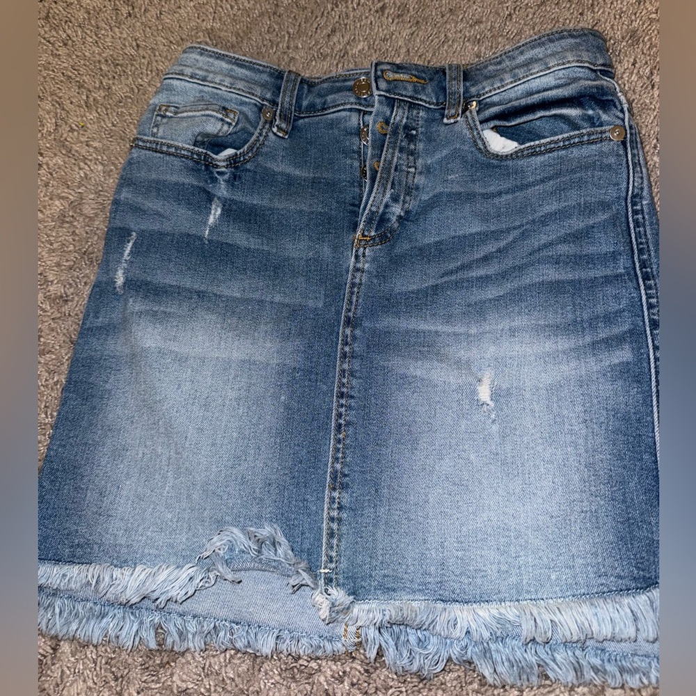 Miss Me Denim Distressed Button Fly Jean Skirt size 26